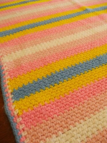 &quot;COTTON CANDY&quot;  All the colors of the famous treat.  GrannyBlankets.com-afghan-blankets-usa-jpg
