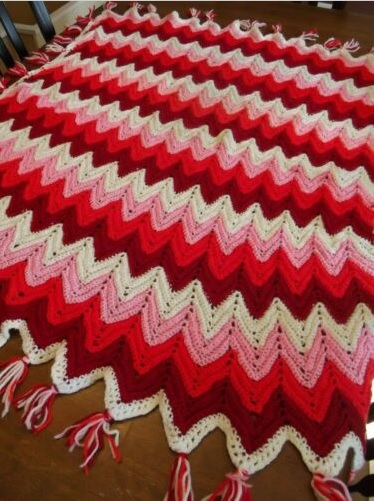 &quot;RED HOT&quot;  Reds, pink, and white.  See details at GrannyBlankets.com-red-afghan-throw-blankets-jpg
