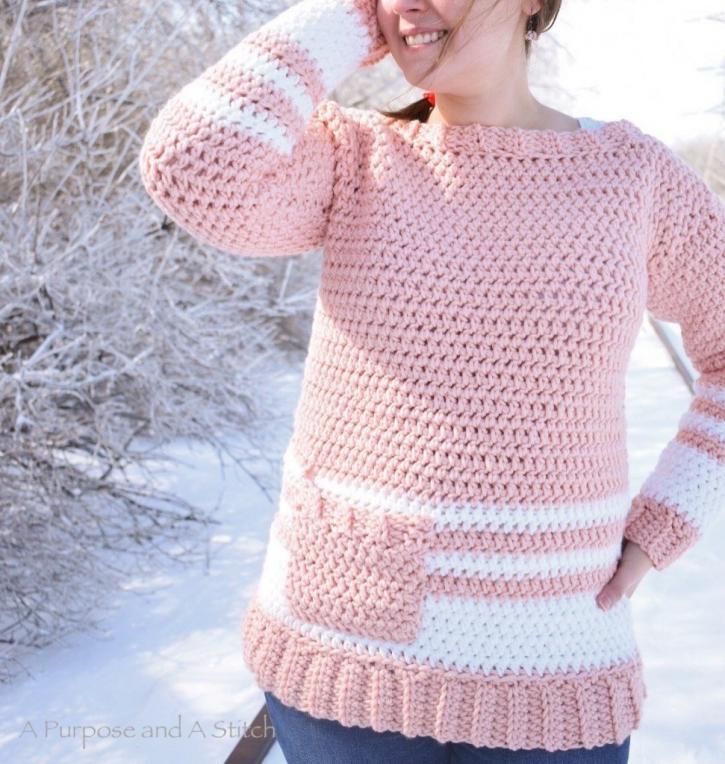 Easy Crochet Pullover for Children, size 2-16, Women XS-XXXL-pullover1-jpg