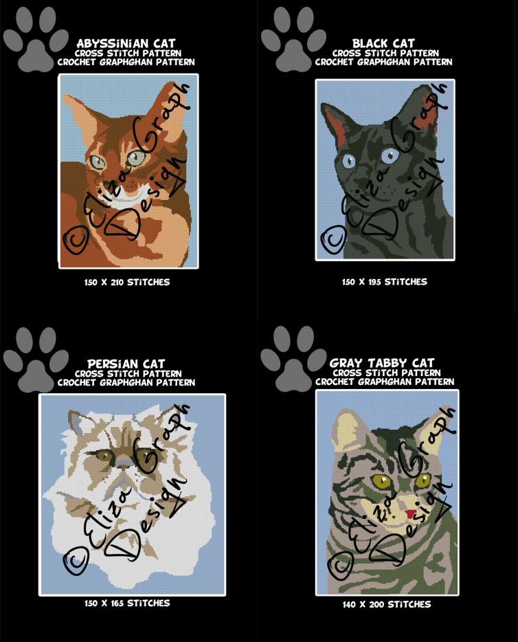 Abyssinian Cat, Black Cat, Persian Cat, Gray Tabby Cat-update-jpg