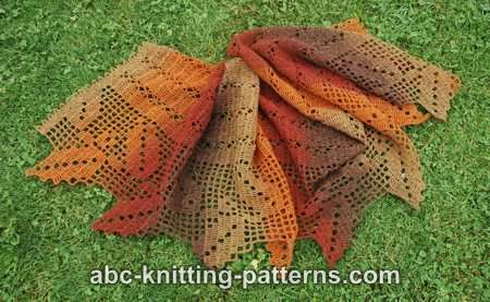 Autumn Leaves Filet Crochet Shawl-filet-jpg
