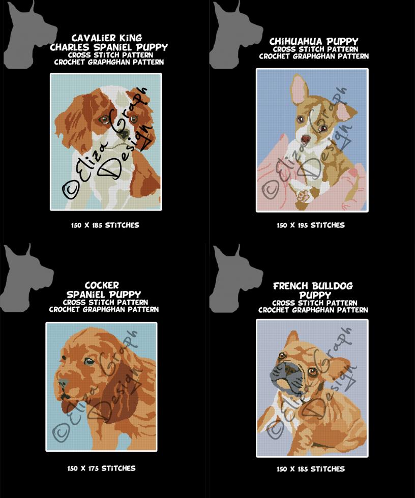 Puppies blanket patterns: Cavalier, Chihuahua, Cocker Spaniel, French Bulldog-untitled-2-jpg