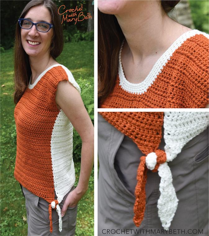 Two Tone Tee with Ties. S-XL-p8_free_crochet_pattern_2tonetee_topcollage-jpg