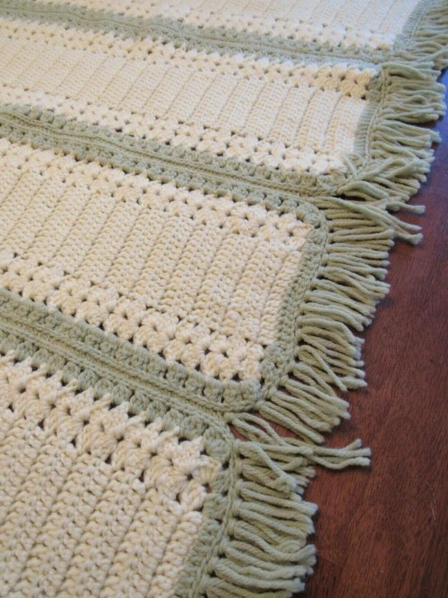 &quot;CANARY STRIPE&quot;  Canary yellow and light green.  Available at GrannyBlankets.com-yellow-afghan-blankets-sale-jpg