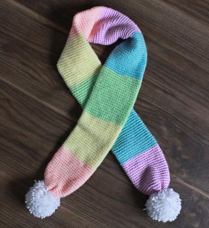 Color Block Rainbow Scarf for Child and Adult-block1-jpg