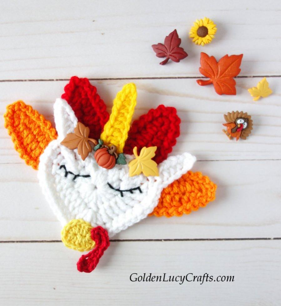 Heart Shape Turkey and Thanksgiving Turkey Unicorn Appliques-turkey2-jpg