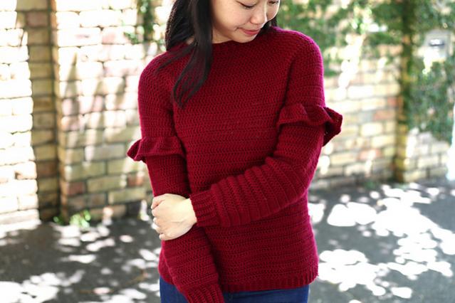 Holly Berry Ruffle Sweater for Women, XS-3XL-sweater1-jpg