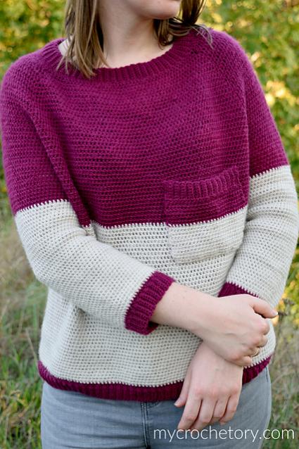 Pocket Raglan Sweater for Women, 35.5&quot;-50&quot;-sweater1-jpg