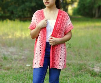 Coral Cardigan for Women, XS-5X-coral1-jpg