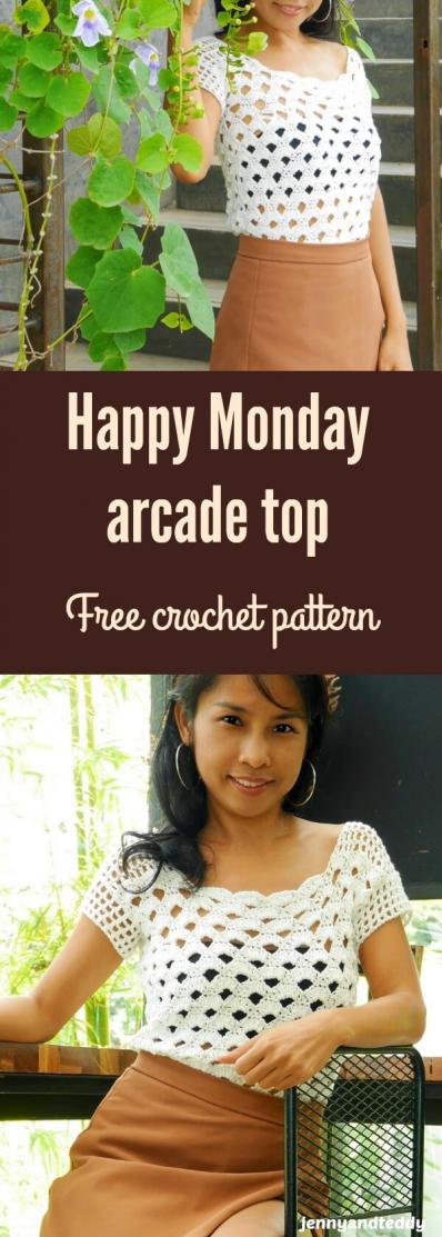 Happy Monday Arcade Top for Women, S-2XL-arcade2-jpg