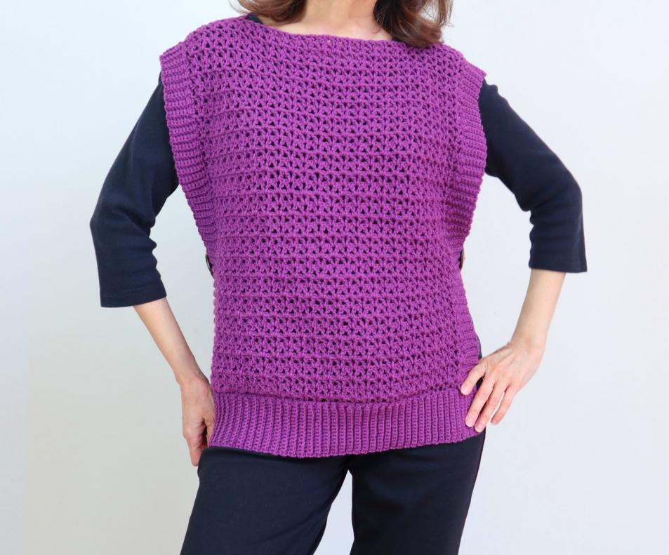 Easy Crochet Tunic for Women, M-XL also adjustable-tunic1-jpg