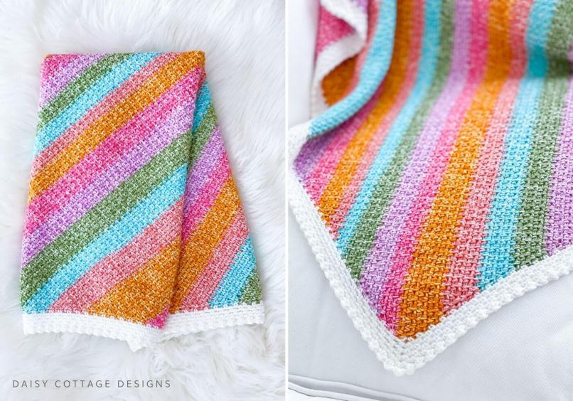 Rainbow Moss Stitch Blanket-c1-jpg