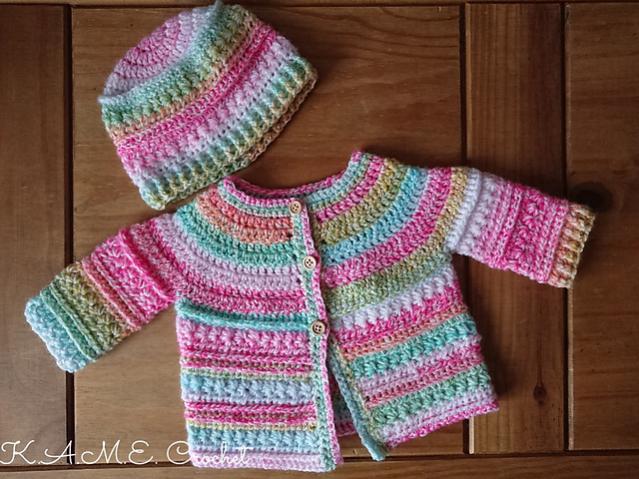 Two Pretty Baby Sets (hat and cardigan) 0-3 mos-c1-jpg