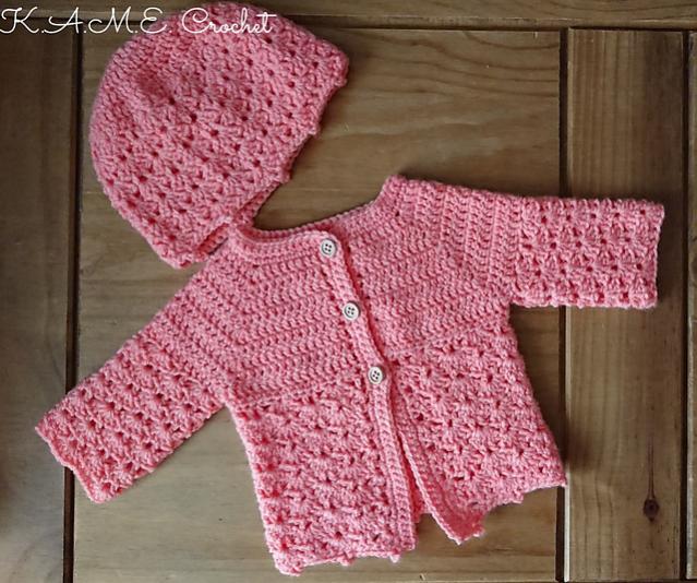 Two Pretty Baby Sets (hat and cardigan) 0-3 mos-c3-jpg