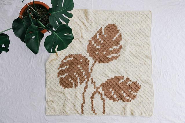 Montsera Leaf C2C Blanket-c1-jpg