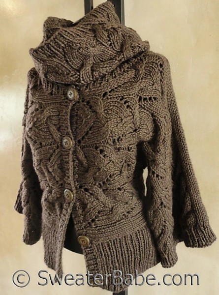 Sophisticated Cable and Lace Cowl for Women, knit-e3-jpg