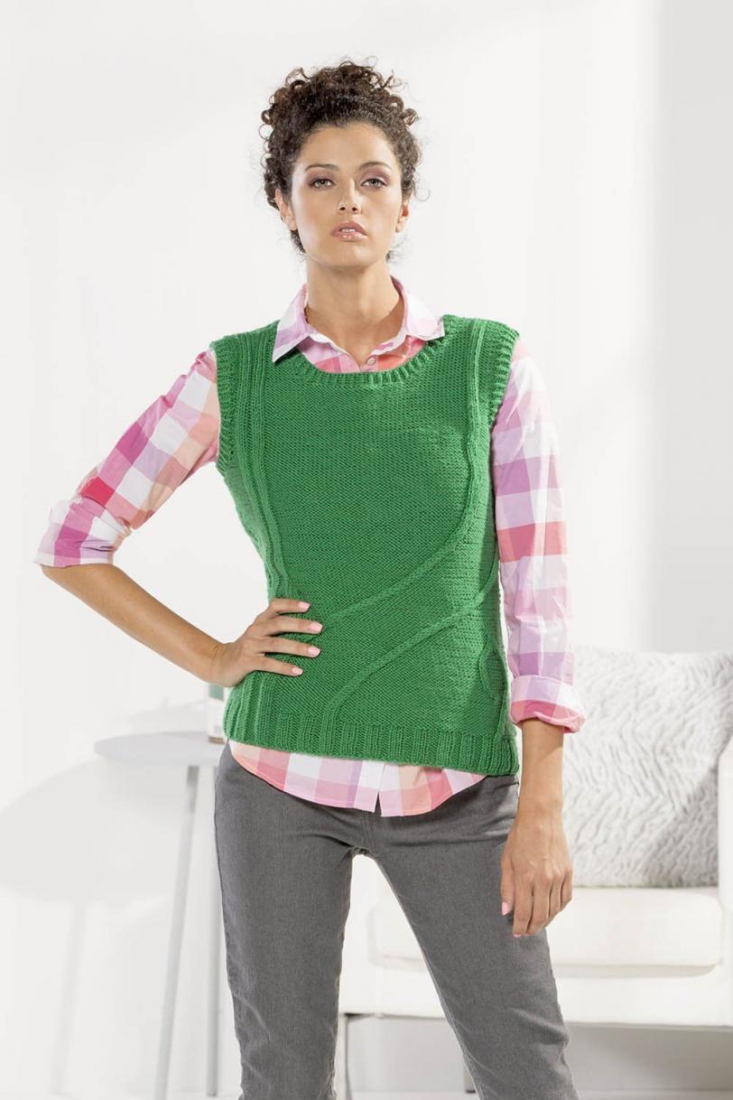 Paint a Leaf Vest for Women, S-3X, knit-d1-jpg