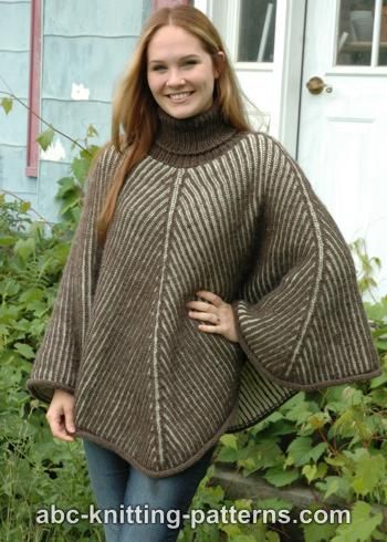 Reversible Brioche Poncho for Women, S-3X, knit-r1-jpg