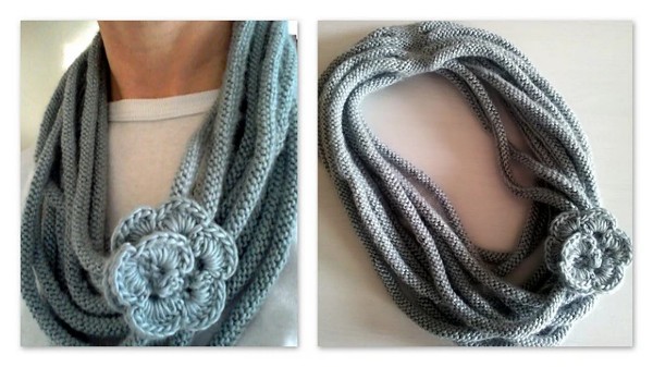Rose Medusa Cowl for Women, knit-s2-jpg