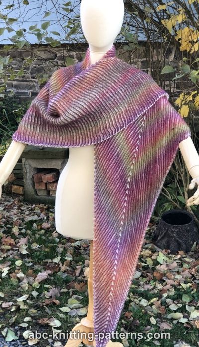 Sunshine Arrow Brioche Shawl, knit-a1-jpg