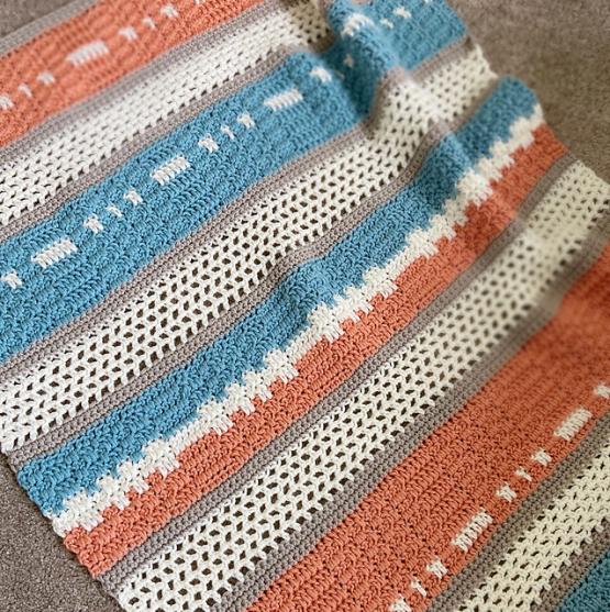 Peaches and Teal Baby Blanket-q3-jpg