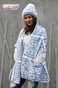 Snowflake Pocket Shawl Set (shawl, hat and mittens)-q1-jpg
