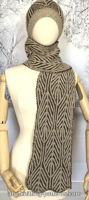 Winter Woods Brioche Hat, Cowl and Scarf. knit-a3-jpg