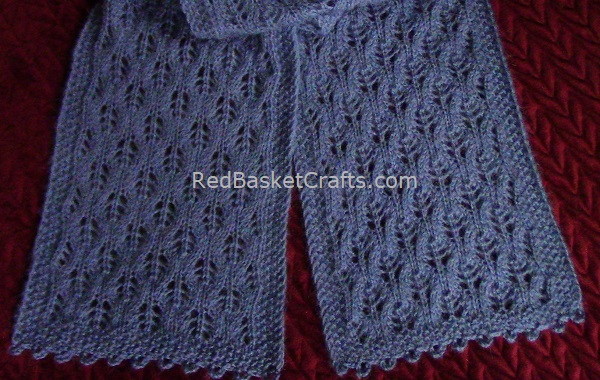 Airy Leaf Scarf for Women, knit-s2-jpg