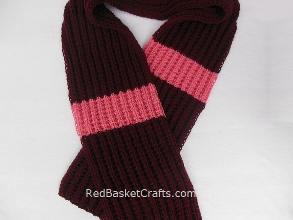 Reversible Burgundy Scarf for Adults, knit-d2-jpg