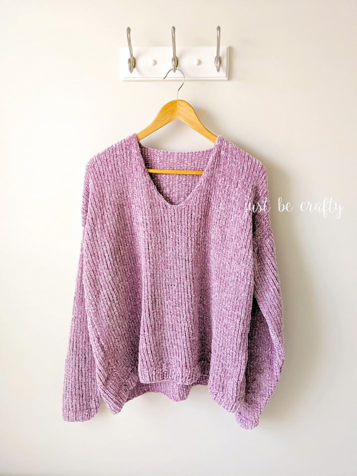 Velvet Slouchy V-Neck Sweater for Women, XS-3XL, knit-d1-jpg