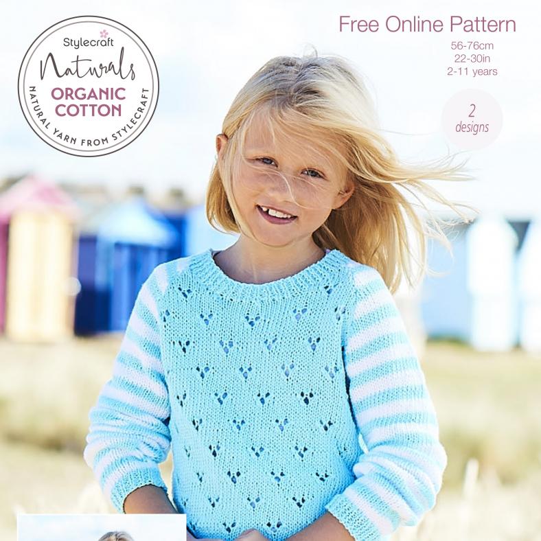 Natural Organic Cotton Girl's Tops and Cardigans, 2-11 yrs, knit-a1-jpg