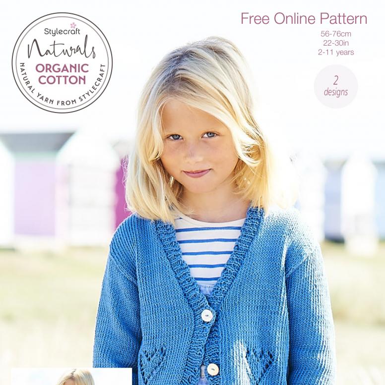 Natural Organic Cotton Girl's Tops and Cardigans, 2-11 yrs, knit-a2-jpg