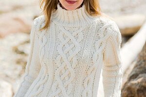 White Cable Knit Sweater for Women, 36&quot; to 56&quot;, knit-a2-jpg