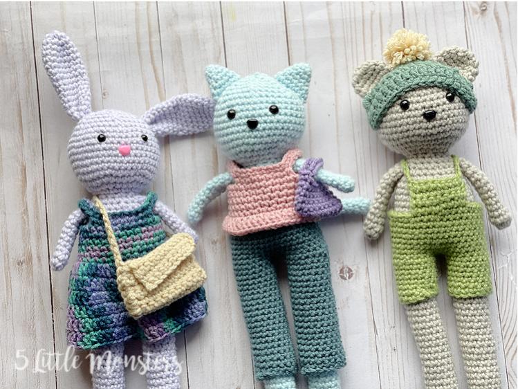 Long Legged Bunny, Bear and Cat with Their Clothes and Accessofries-q1-jpg
