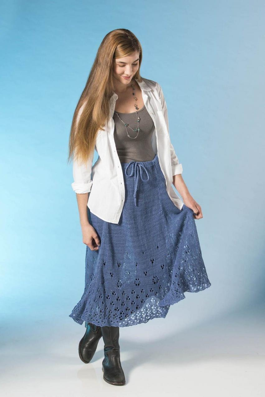 Eyelet Skirt for Women, XS-3XL, knit-a1-jpg