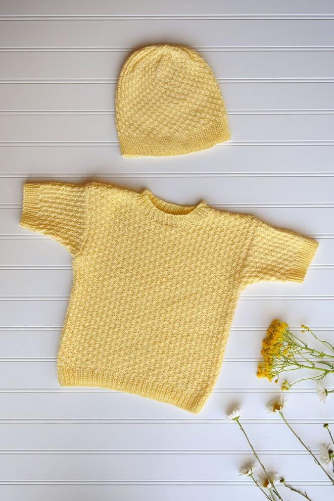 Dandelion Set for Children, 6 mos to 8 yrs, knit-a1-jpg