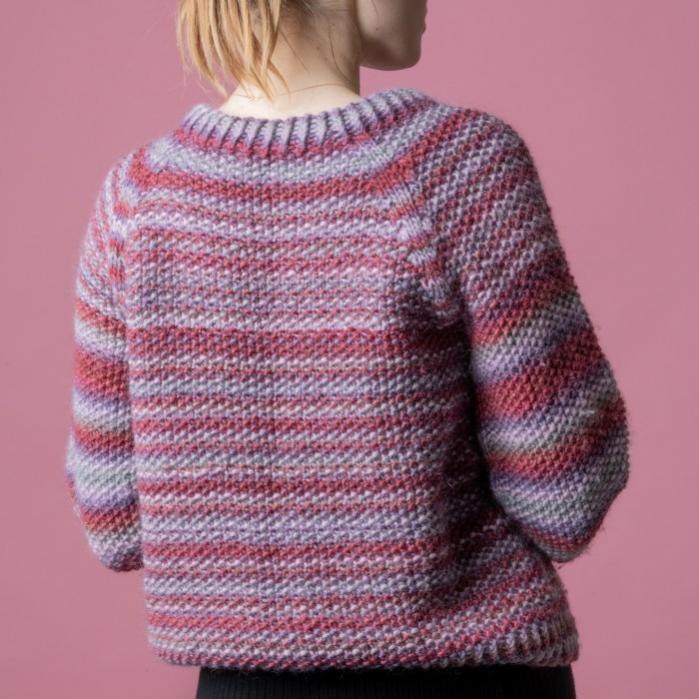 Anette Print Moss Stitch Sweater for Women, S/M/L, knit-d3-jpg