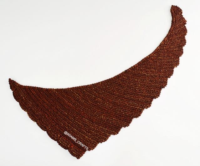 Scalloped Chocolate Shawlette and Hat, knit-a2-jpg