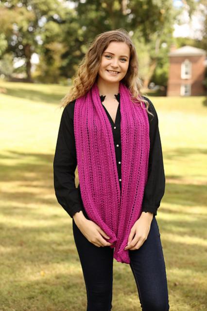 Patterned Scarf for Women, knit-a2-jpg