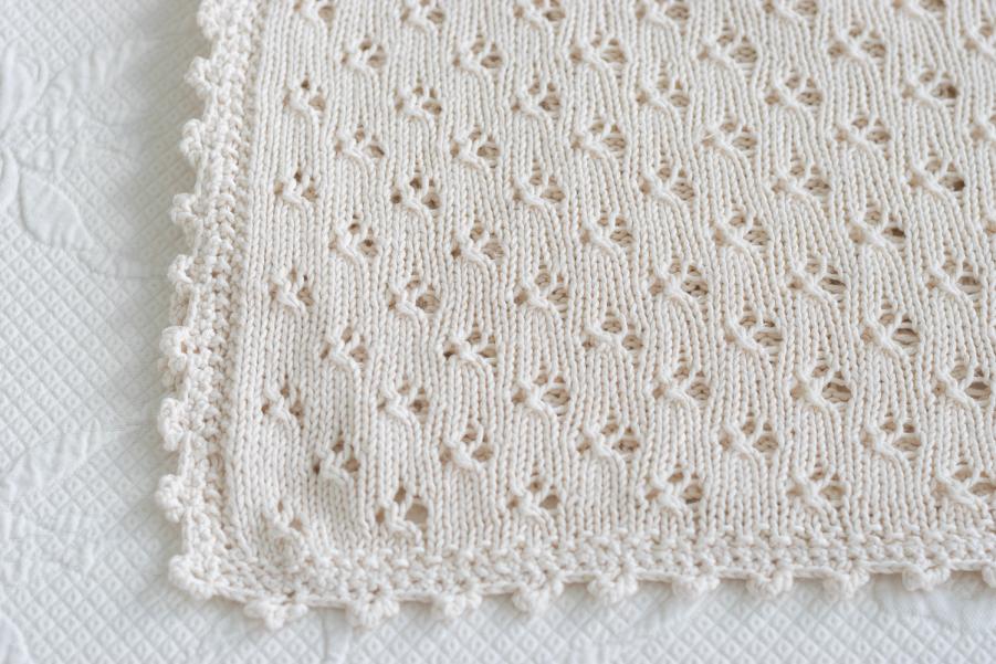 Cloverleaf Eyelet Baby Blanket, knit-d2-jpg