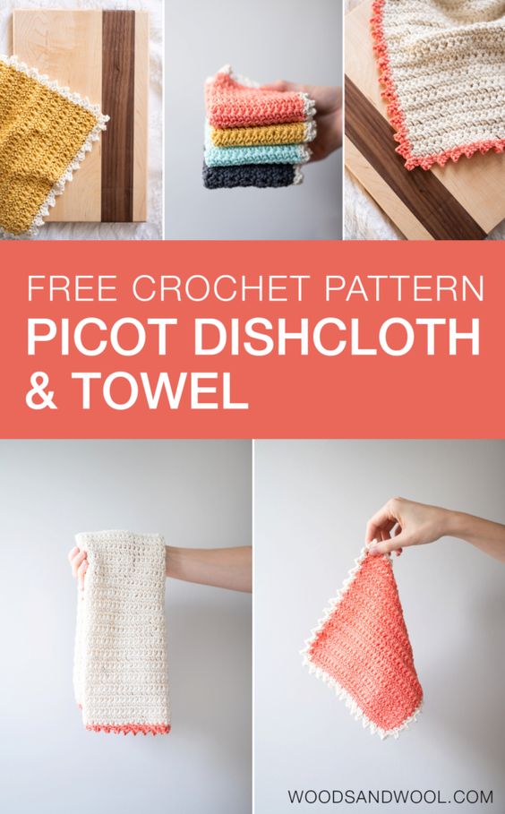 Picot Dishcloth and Towel Set-e2-jpg