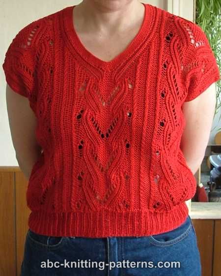 Knitted Red Summer Top for Women, S-XL-d4-jpg