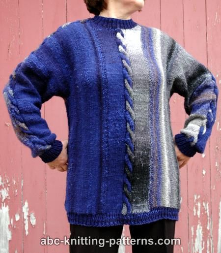 Night by the Fire Color Block Sweater for Women, S-3X, knit-s2-jpg