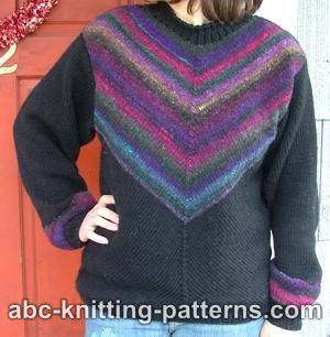 Diagonal Knit Noro Yarn Sweater for Women, 10/12 (40/42) knit-d1-jpg