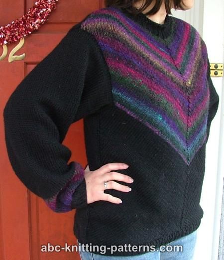 Diagonal Knit Noro Yarn Sweater for Women, 10/12 (40/42) knit-d2-jpg