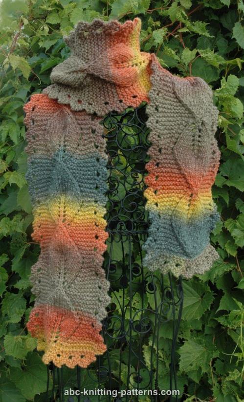 Autumn  Leaves Scarf for Adults, knit-a1-jpg