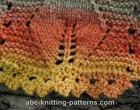 Autumn  Leaves Scarf for Adults, knit-a2-jpg