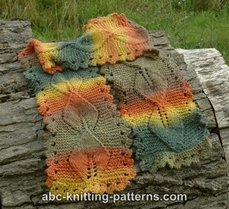 Autumn  Leaves Scarf for Adults, knit-a3-jpg
