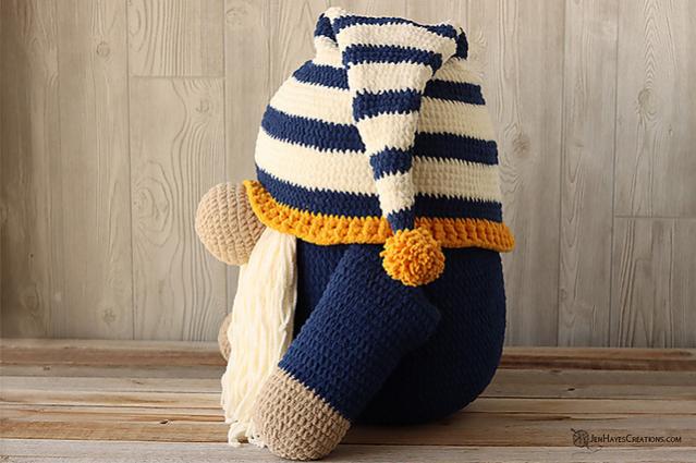 Large Sleepy Time Gnome with Moon and Star Pillows-e4-jpg