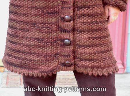 Moss Stitch Coat for Women, 12/14 (42/44), knit-a3-jpg